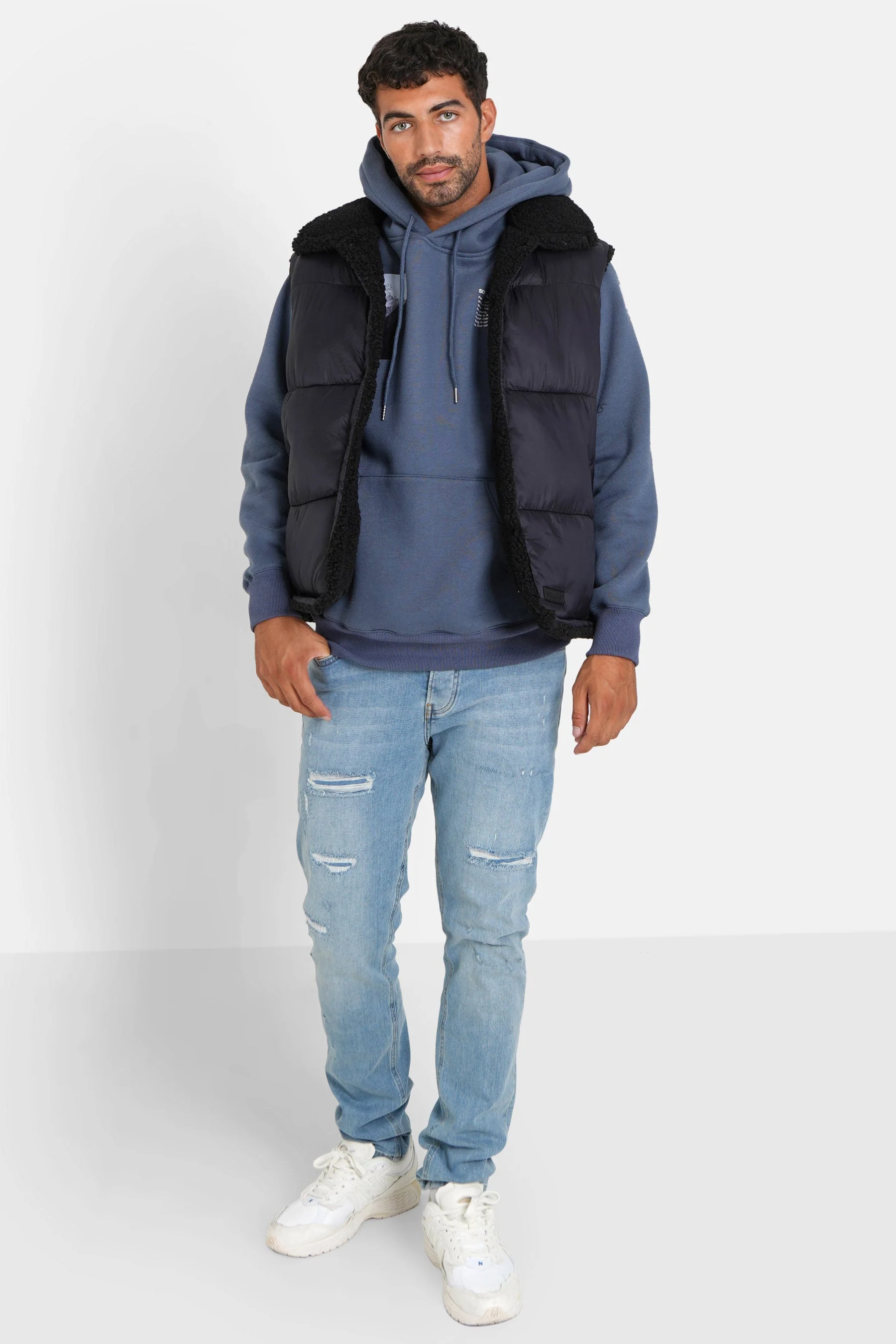 Doudoune sans manches reversible sherpa Noir - Image 2