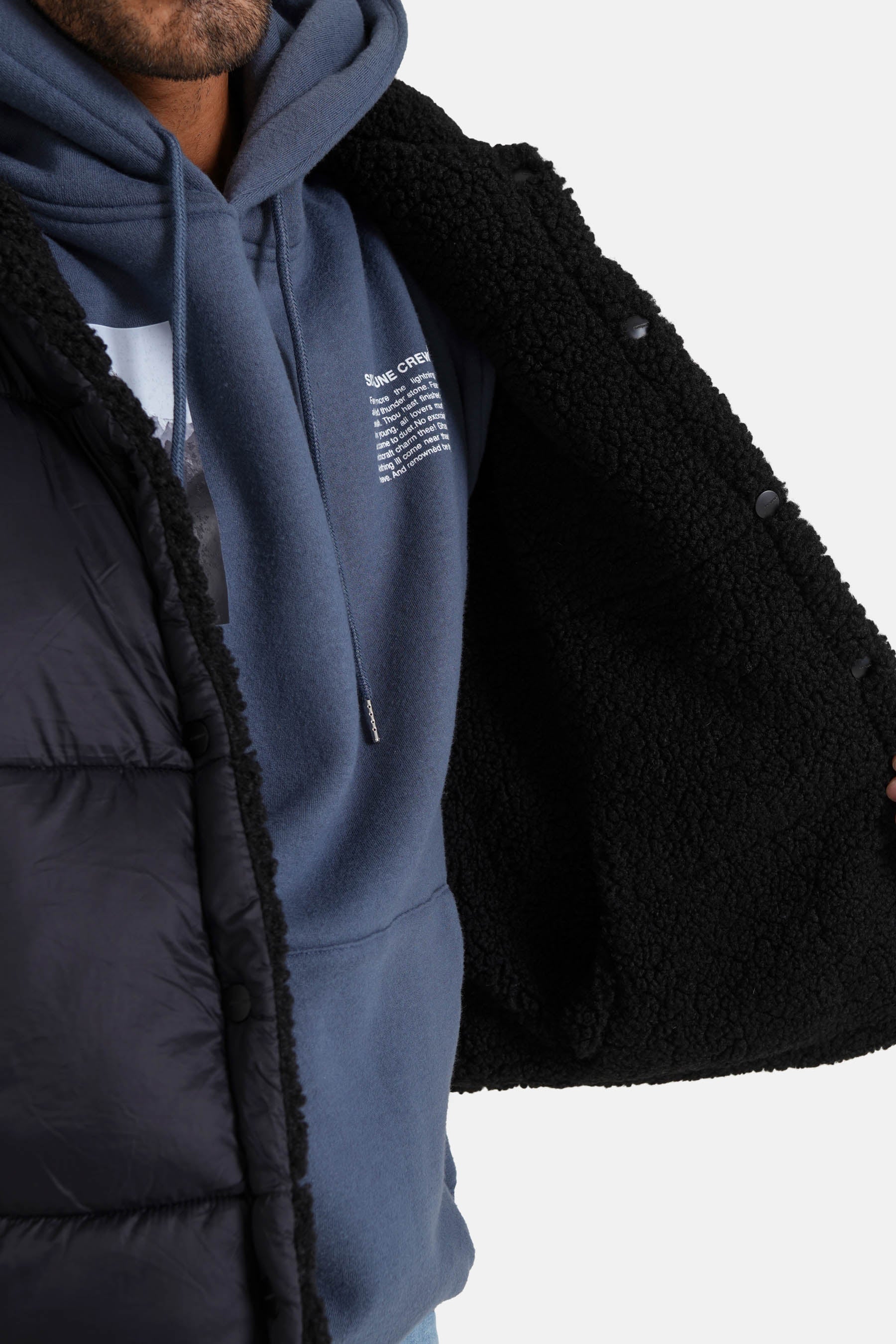 Doudoune sans manches reversible sherpa Noir - Image 3