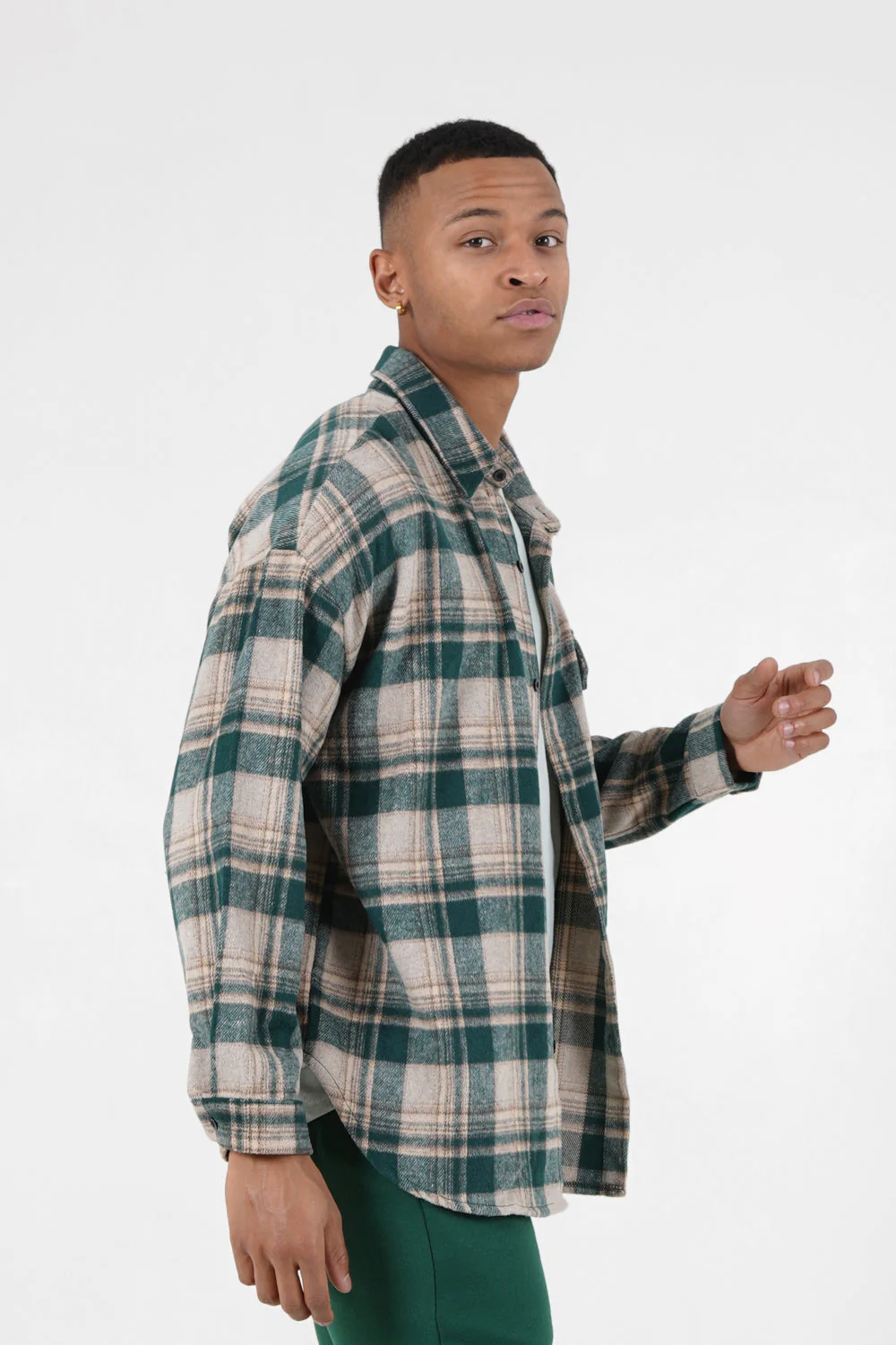 Chemise tartan polaire Vert - Image 4