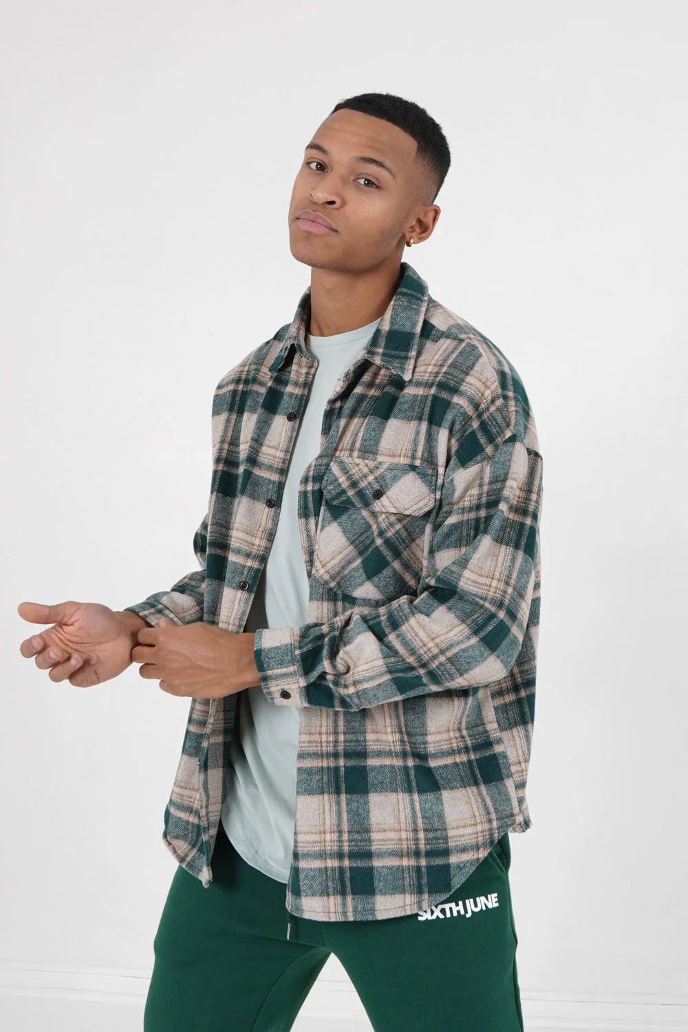 Chemise tartan polaire Vert - Image 5