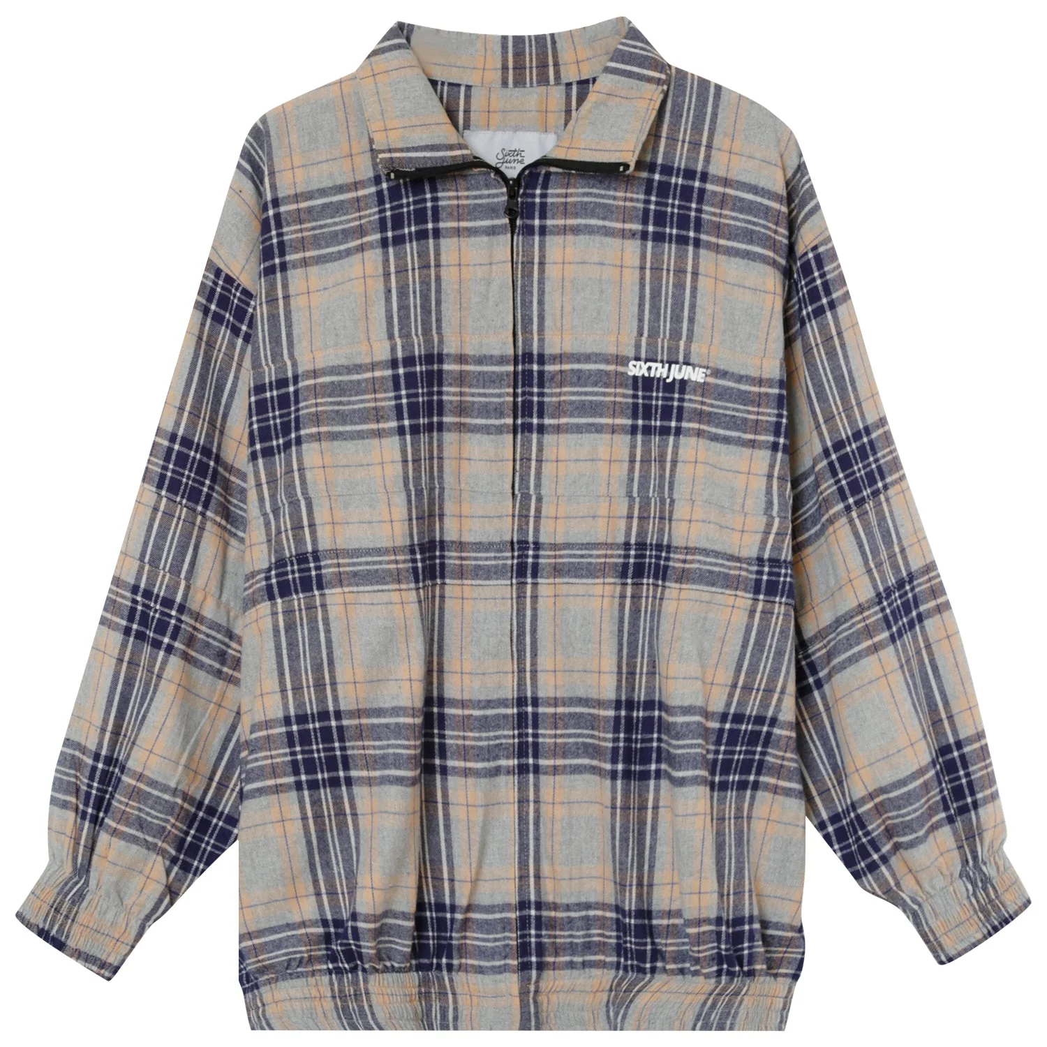 Veste large tartan Beige - Image 6