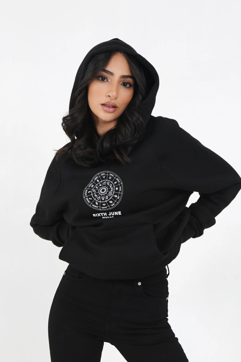 Sweat capuche signes zodiaque Noir - Image 5