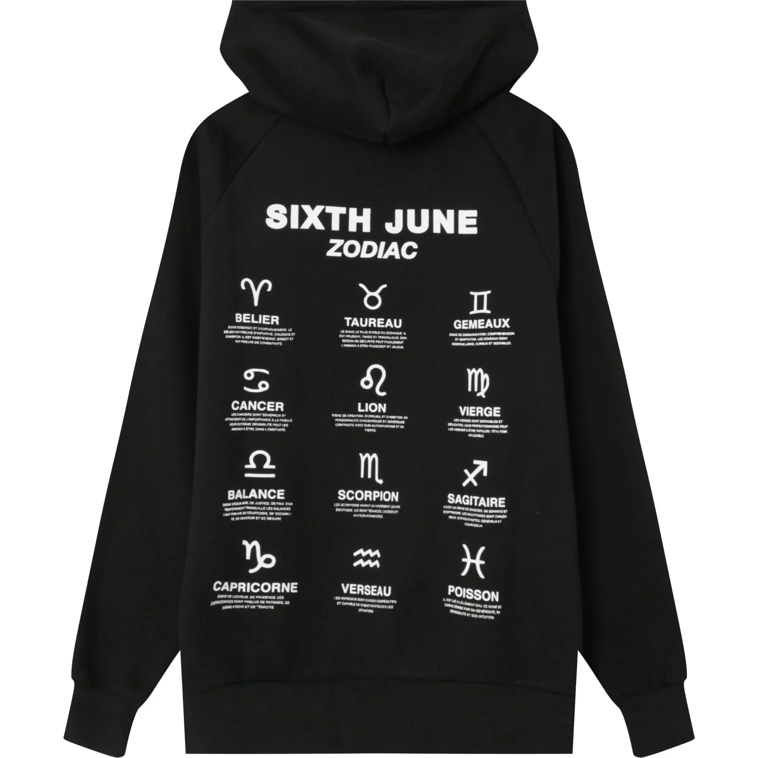 Sweat capuche signes zodiaque Noir - Image 6