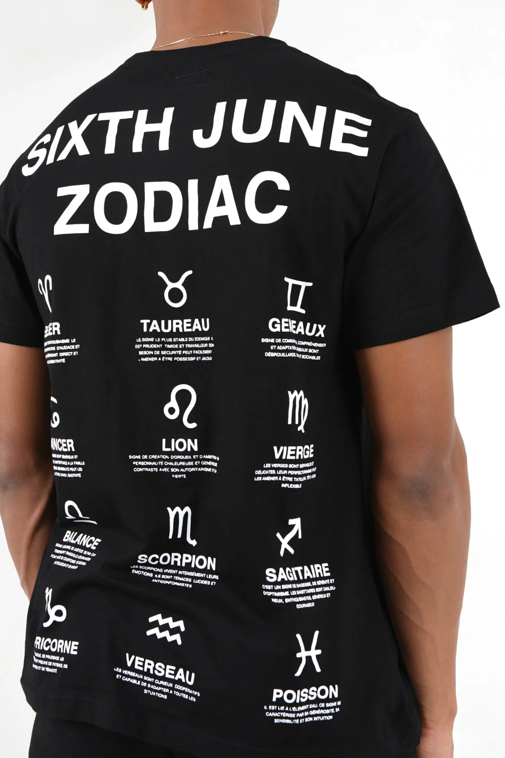 T-shirt manches courtes signes zodiaque Noir - Image 3