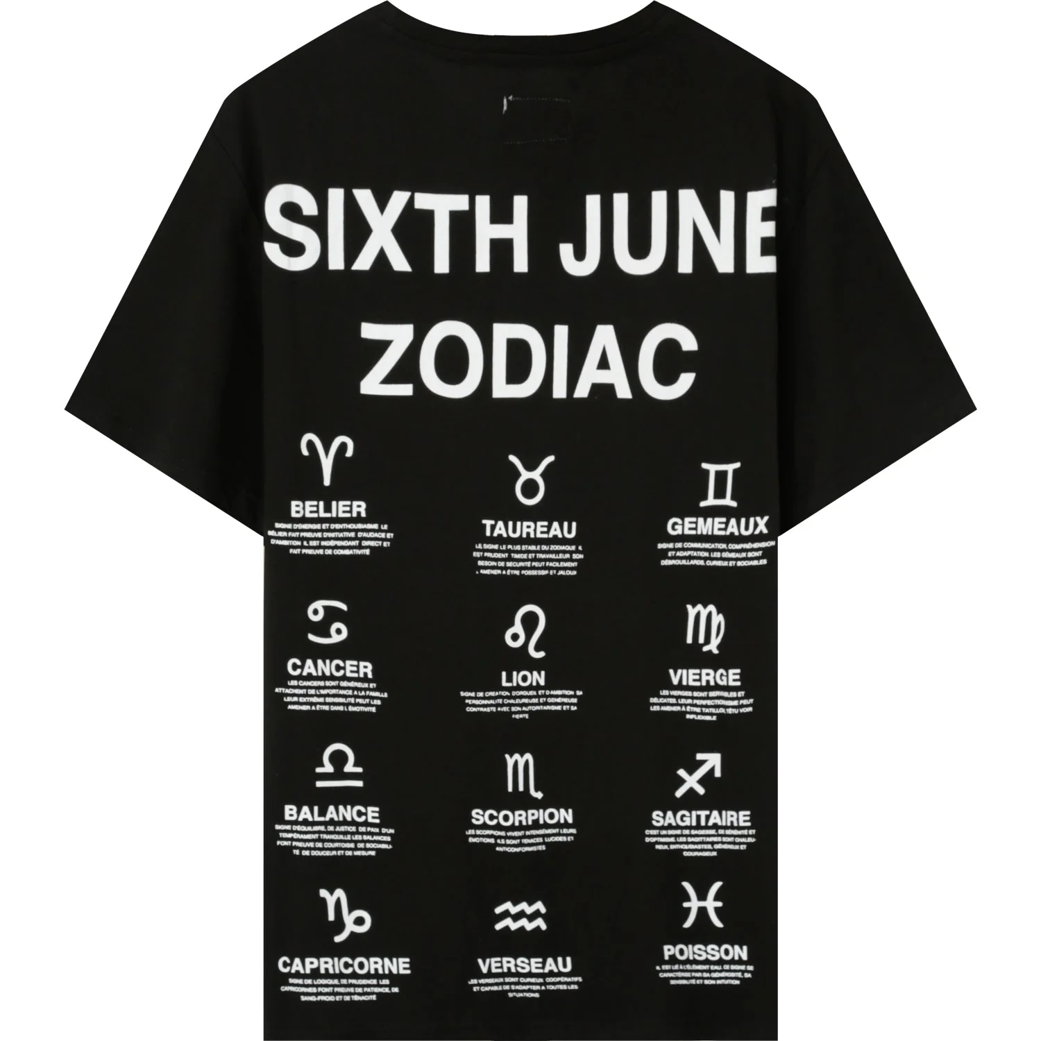 T-shirt manches courtes signes zodiaque Noir - Image 6