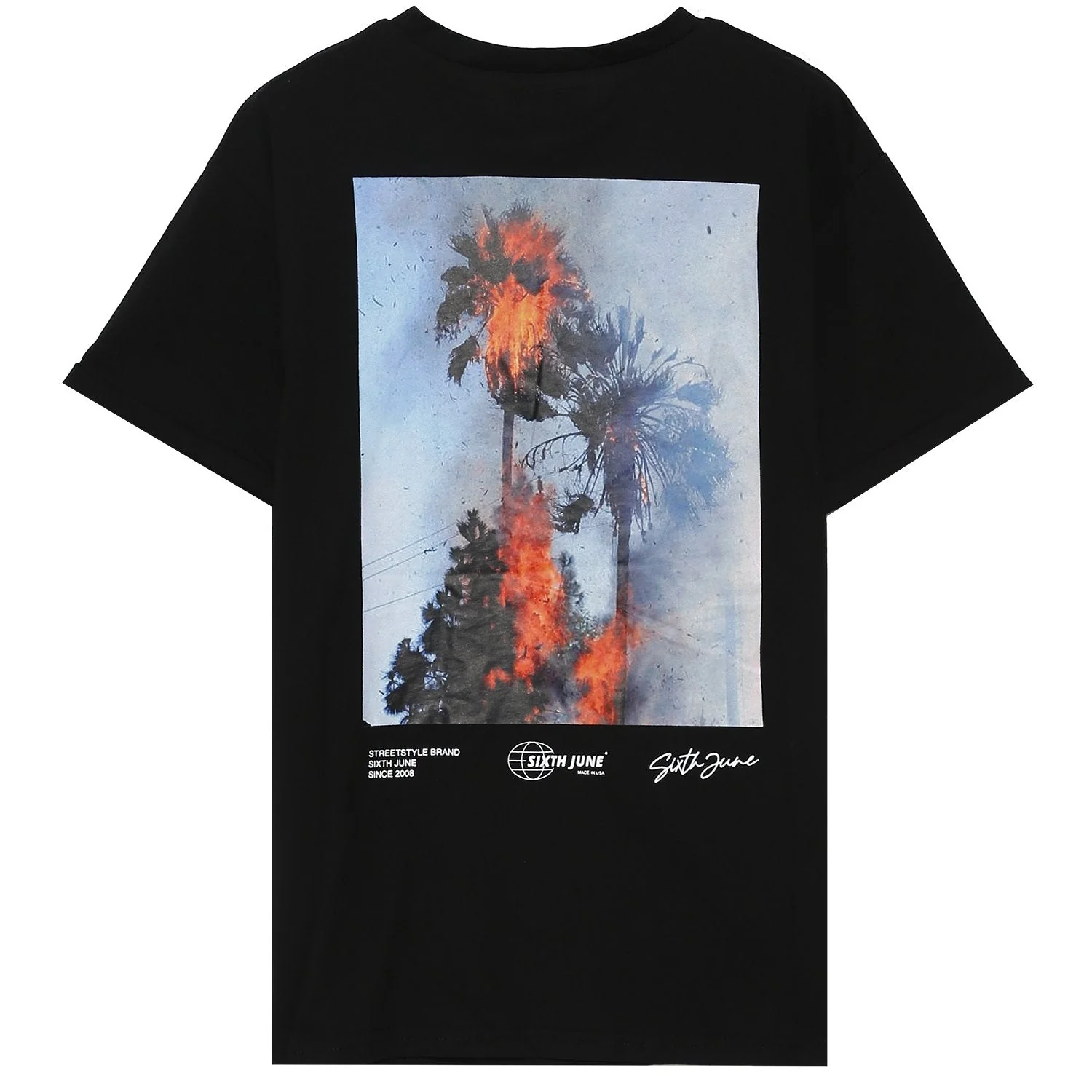 T-shirt feu palmier Noir - Image 2