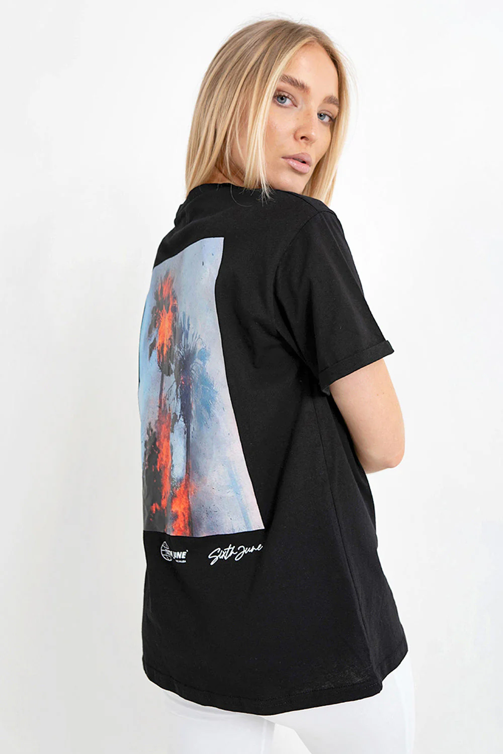 T-shirt feu palmier Noir - Image 4