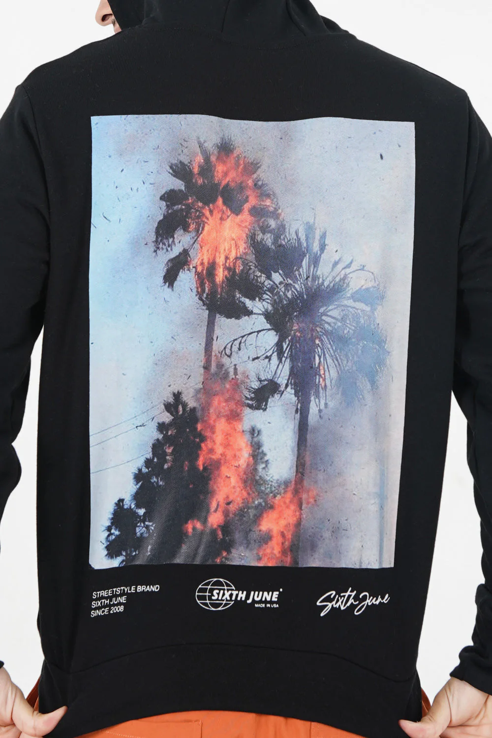 Sweat capuche palm fire Noir - Image 3