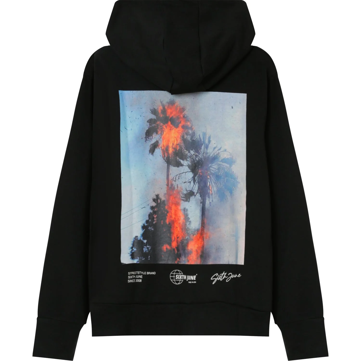 Sweat capuche palm fire Noir - Image 6