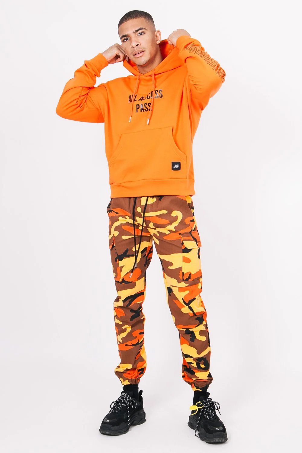 Pantalon cargo camouflage orange - Image 4