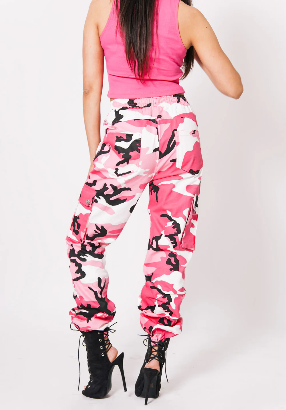 Pantalon cargo camouflage rose - Image 5
