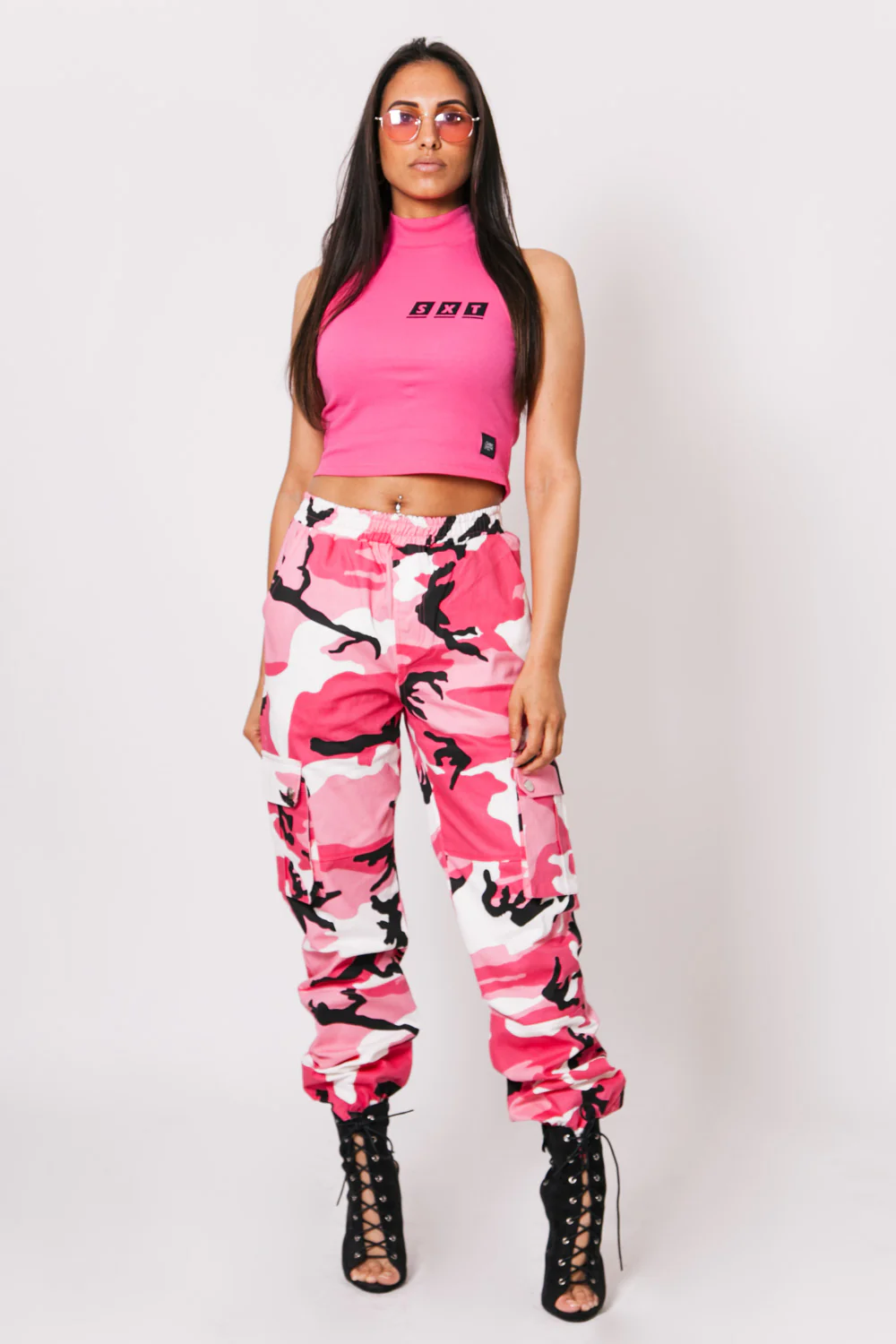 Pantalon cargo camouflage rose - Image 6