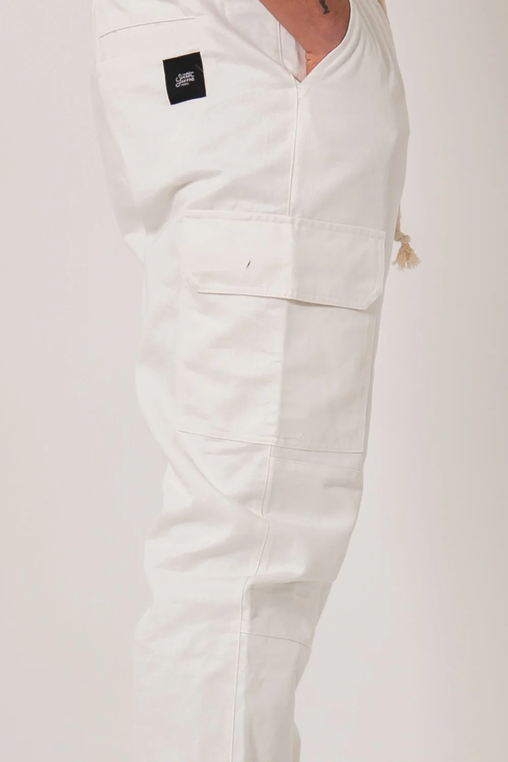 Pantalon cargo cordons Blanc cassé - Image 2