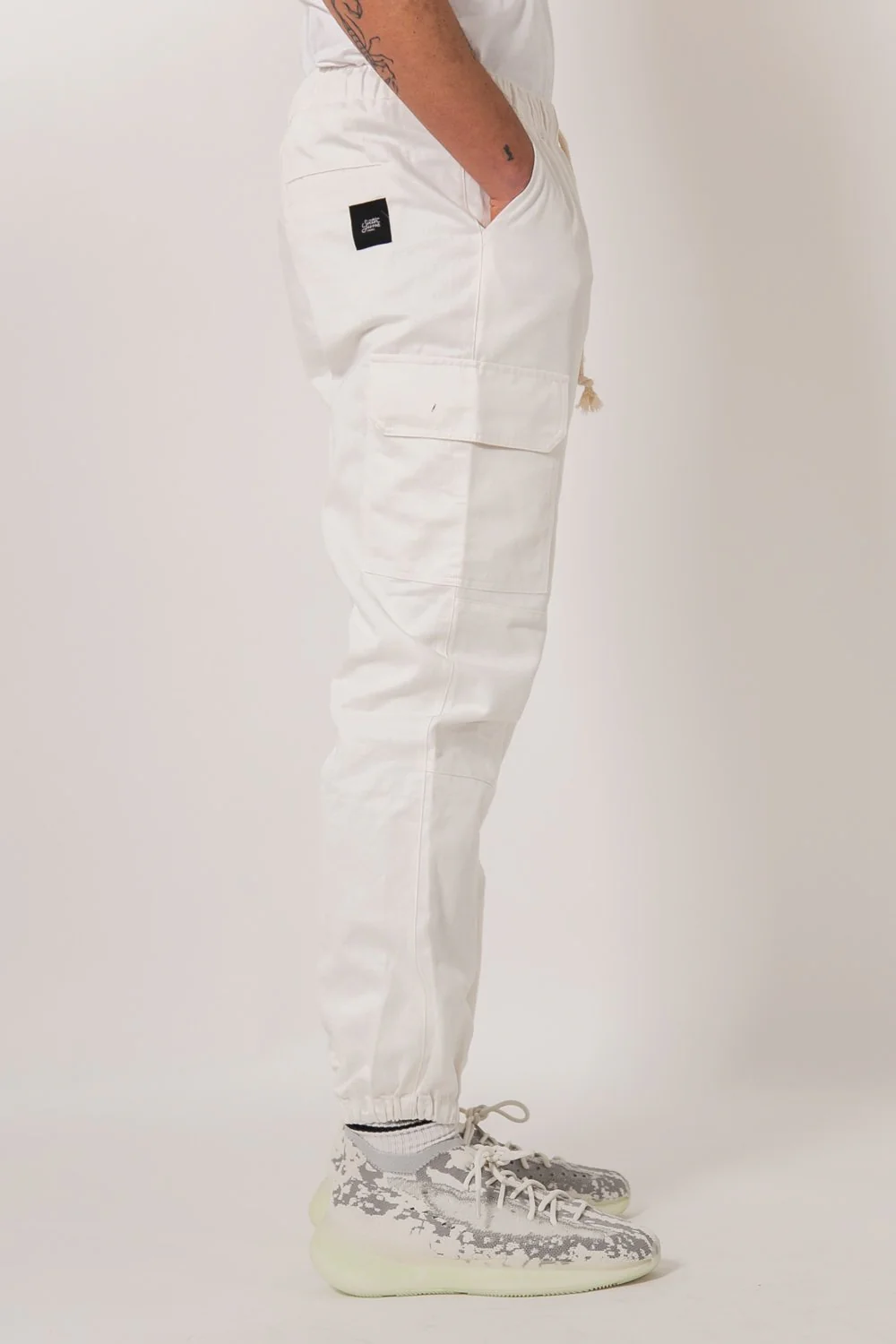 Pantalon cargo cordons Blanc cassé - Image 3