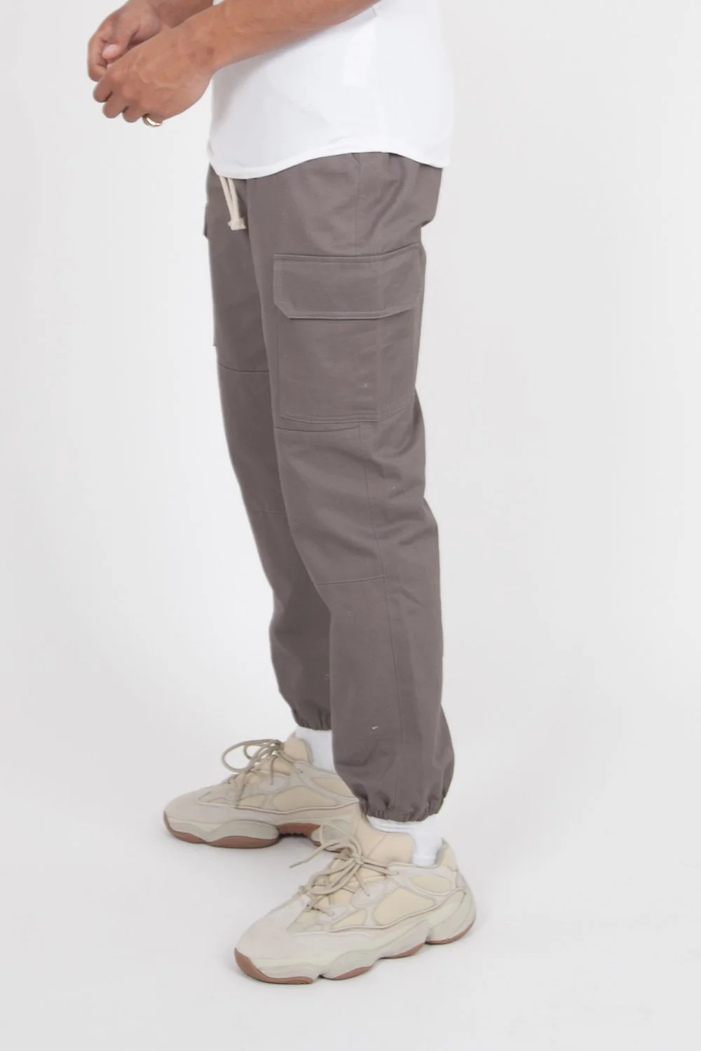 Pantalon cargo cordons Gris - Image 4
