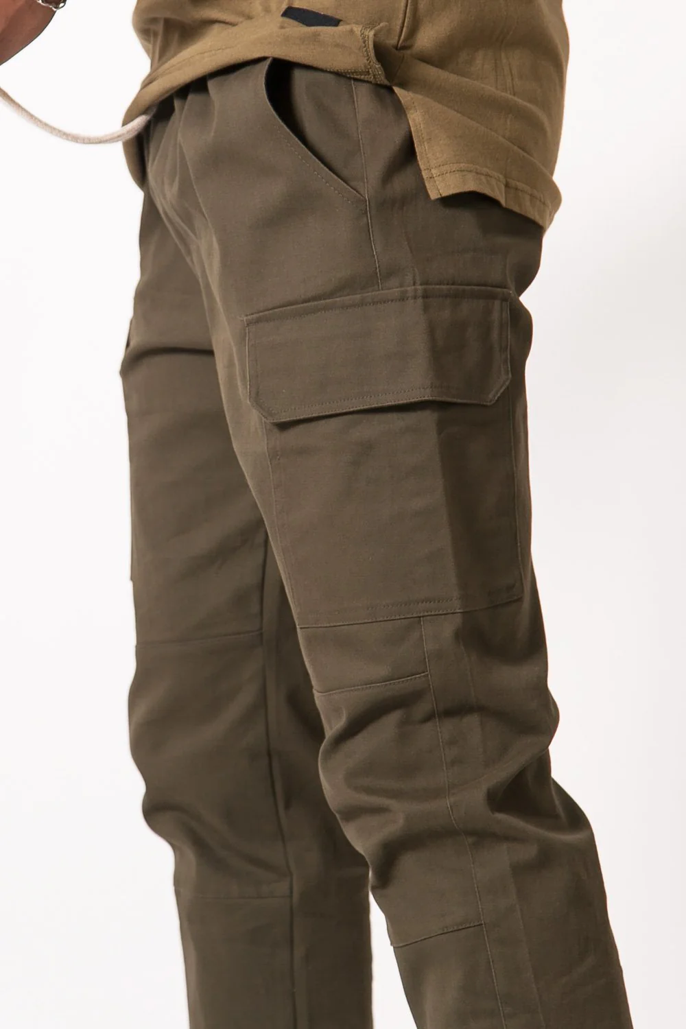 Pantalon cargo cordons Vert kaki - Image 3