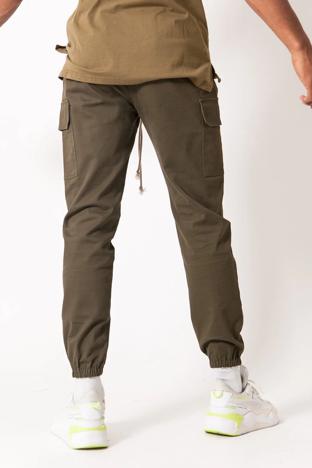 Pantalon cargo cordons Vert kaki - Image 5