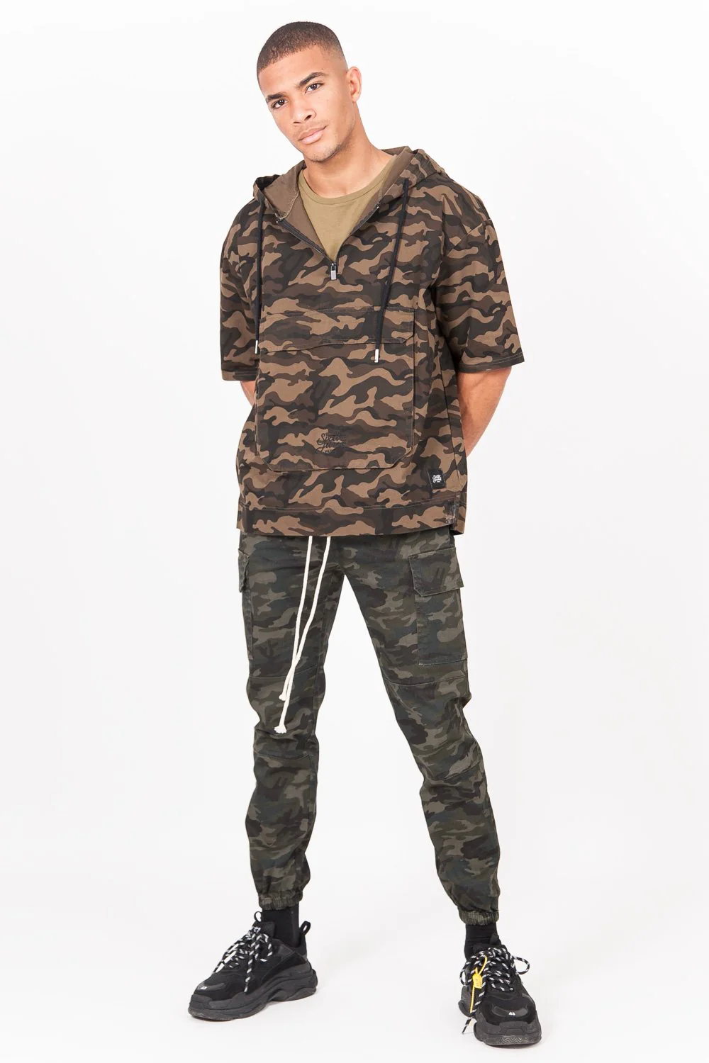 Pantalon cargo cordons Vert kaki - Image 2