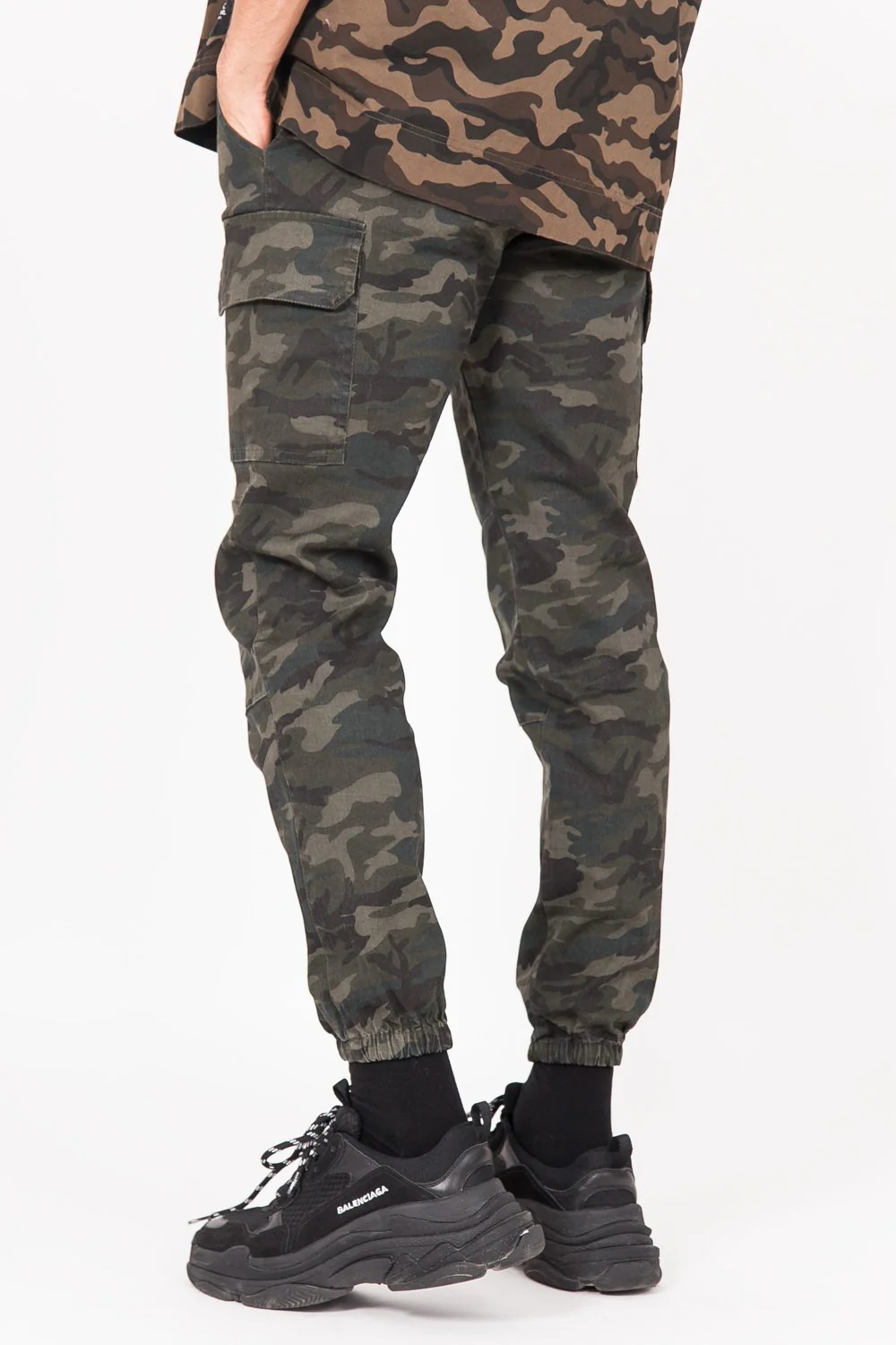 Pantalon cargo cordons Vert kaki - Image 4