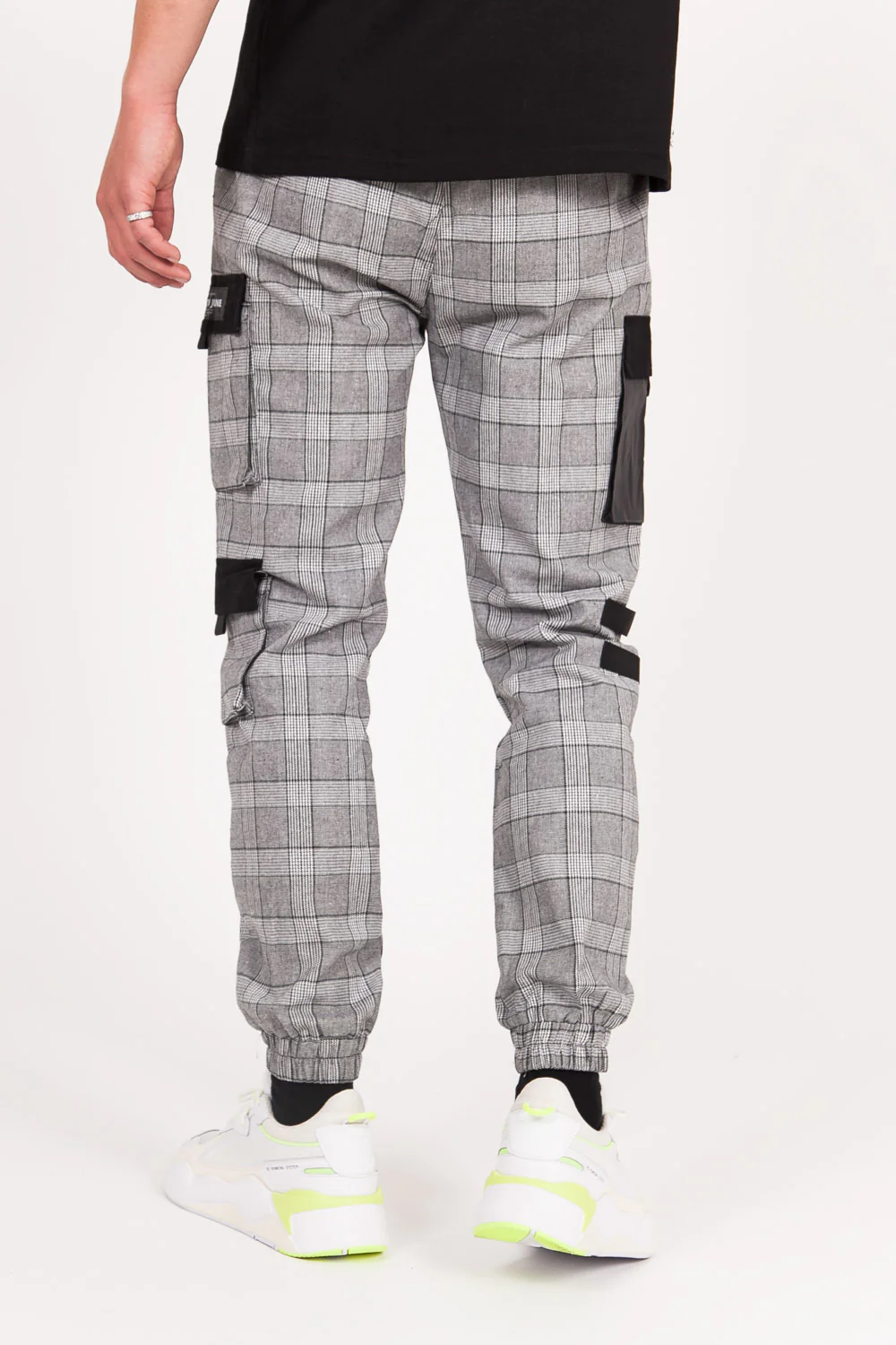 Pantalon cargo Prince de Galles noir - Image 5
