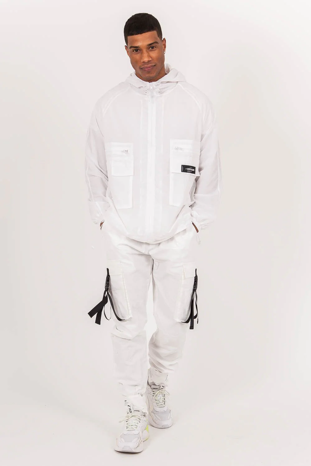 Pantalon cargo sangles Blanc cassé - Image 2