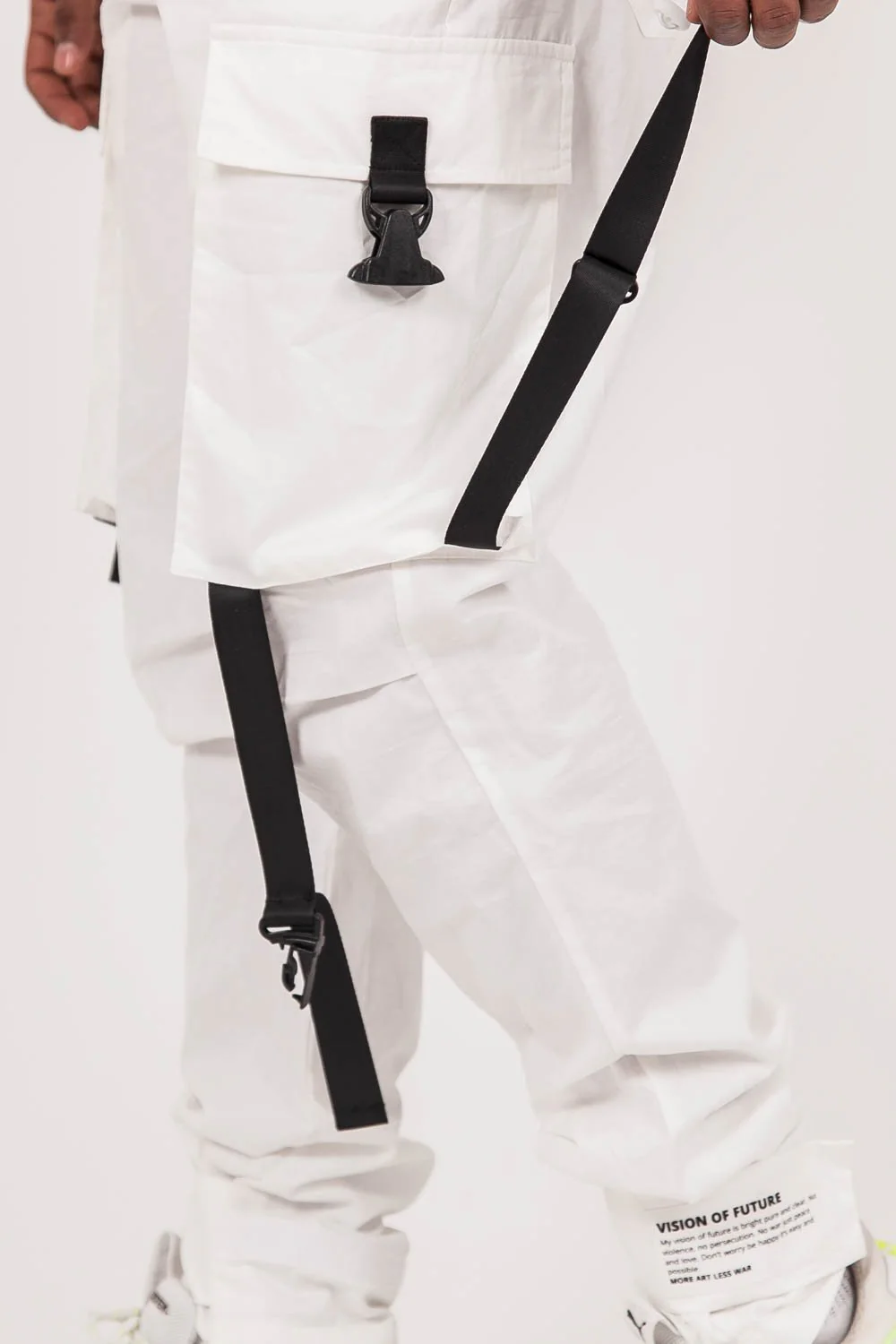 Pantalon cargo sangles Blanc cassé - Image 3