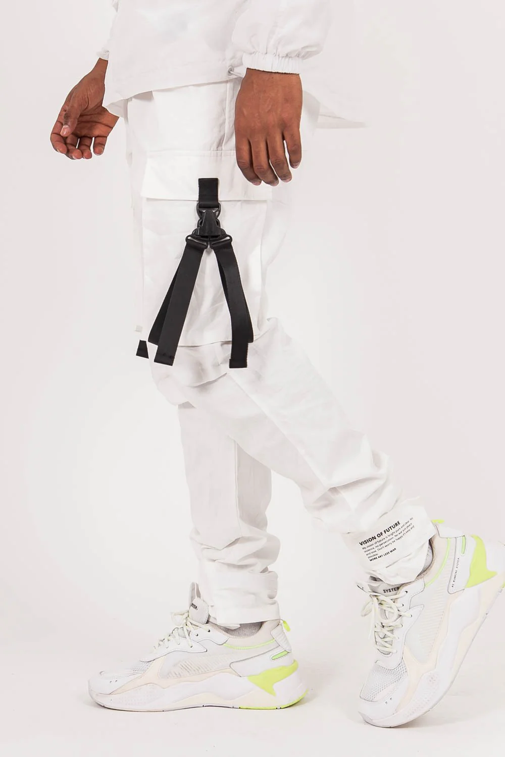 Pantalon cargo sangles Blanc cassé - Image 4