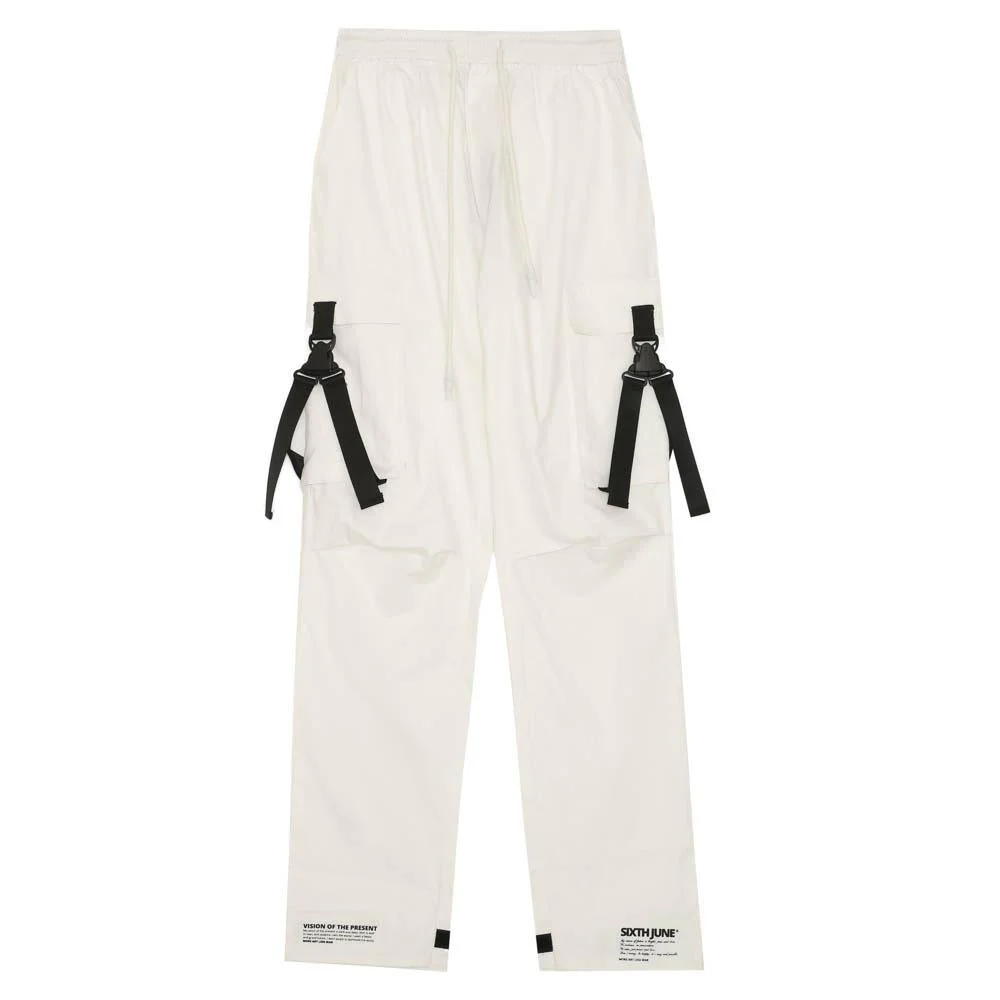 Pantalon cargo sangles Blanc cassé - Image 6