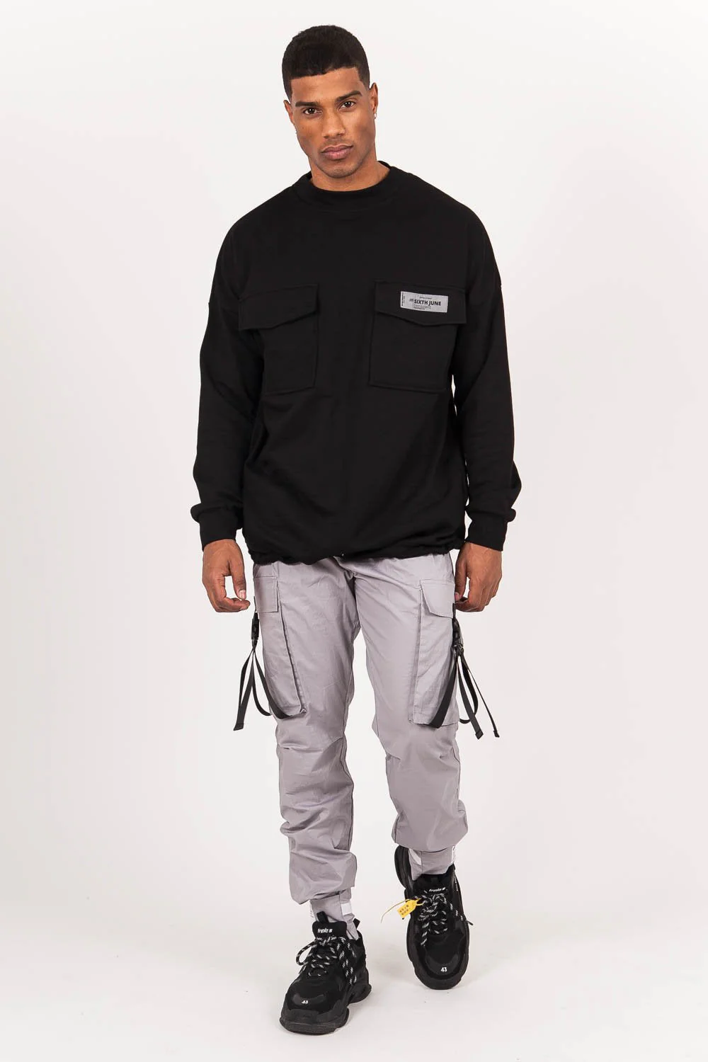 Pantalon cargo sangles Gris - Image 2