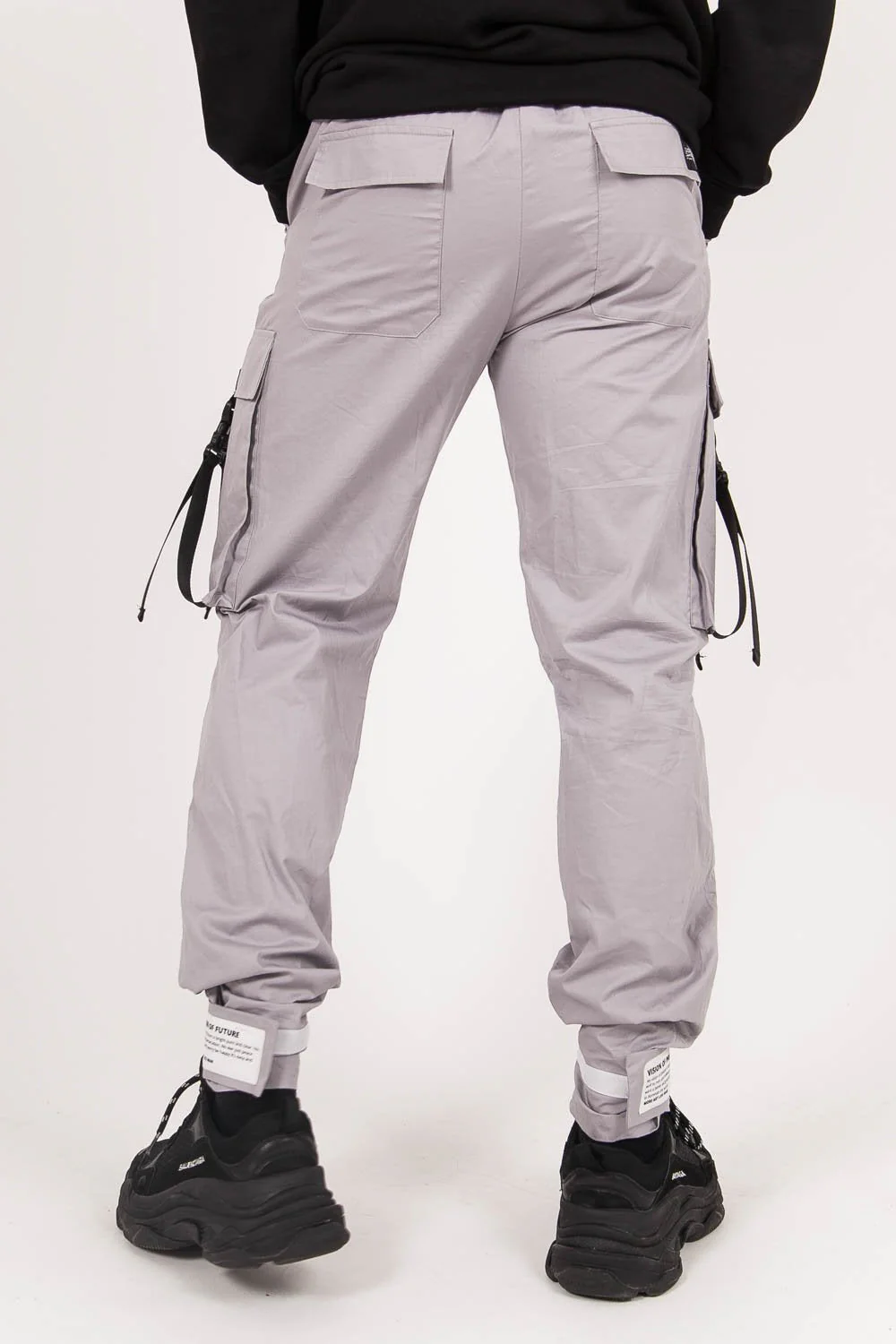 Pantalon cargo sangles Gris - Image 5