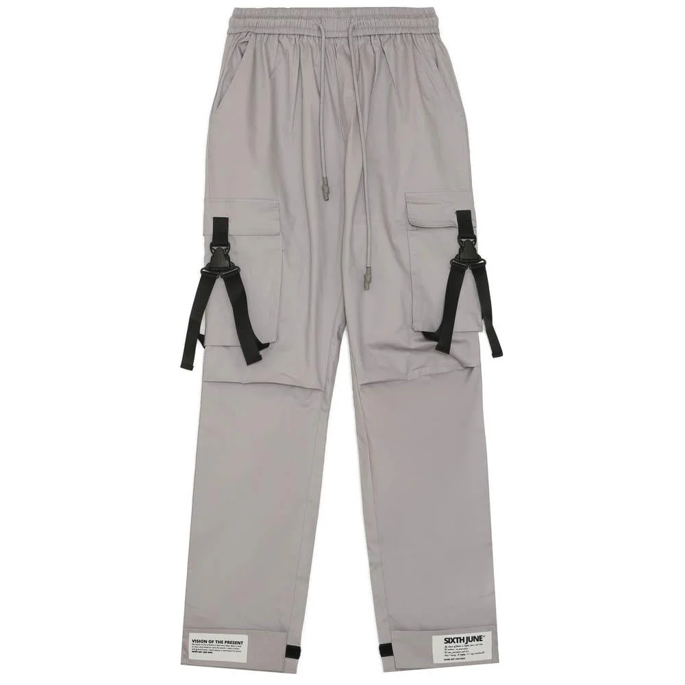 Pantalon cargo sangles Gris - Image 6
