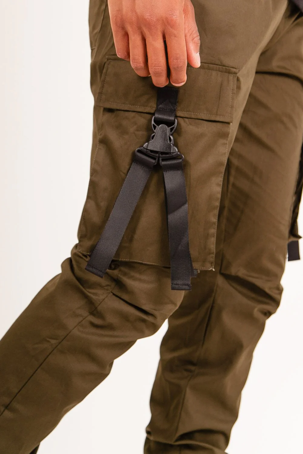 Pantalon cargo sangles Vert kaki - Image 3