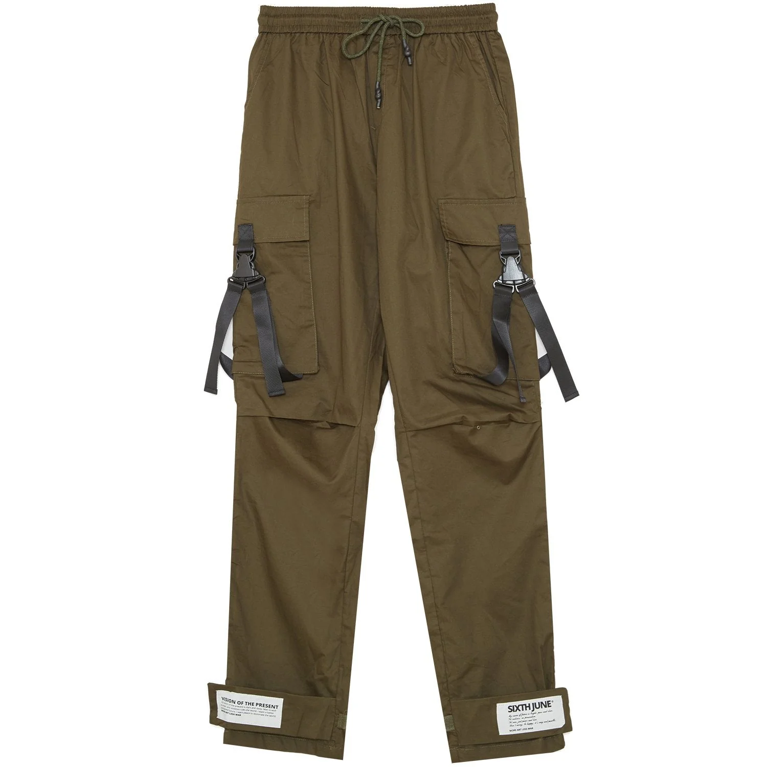 Pantalon cargo sangles Vert kaki - Image 5