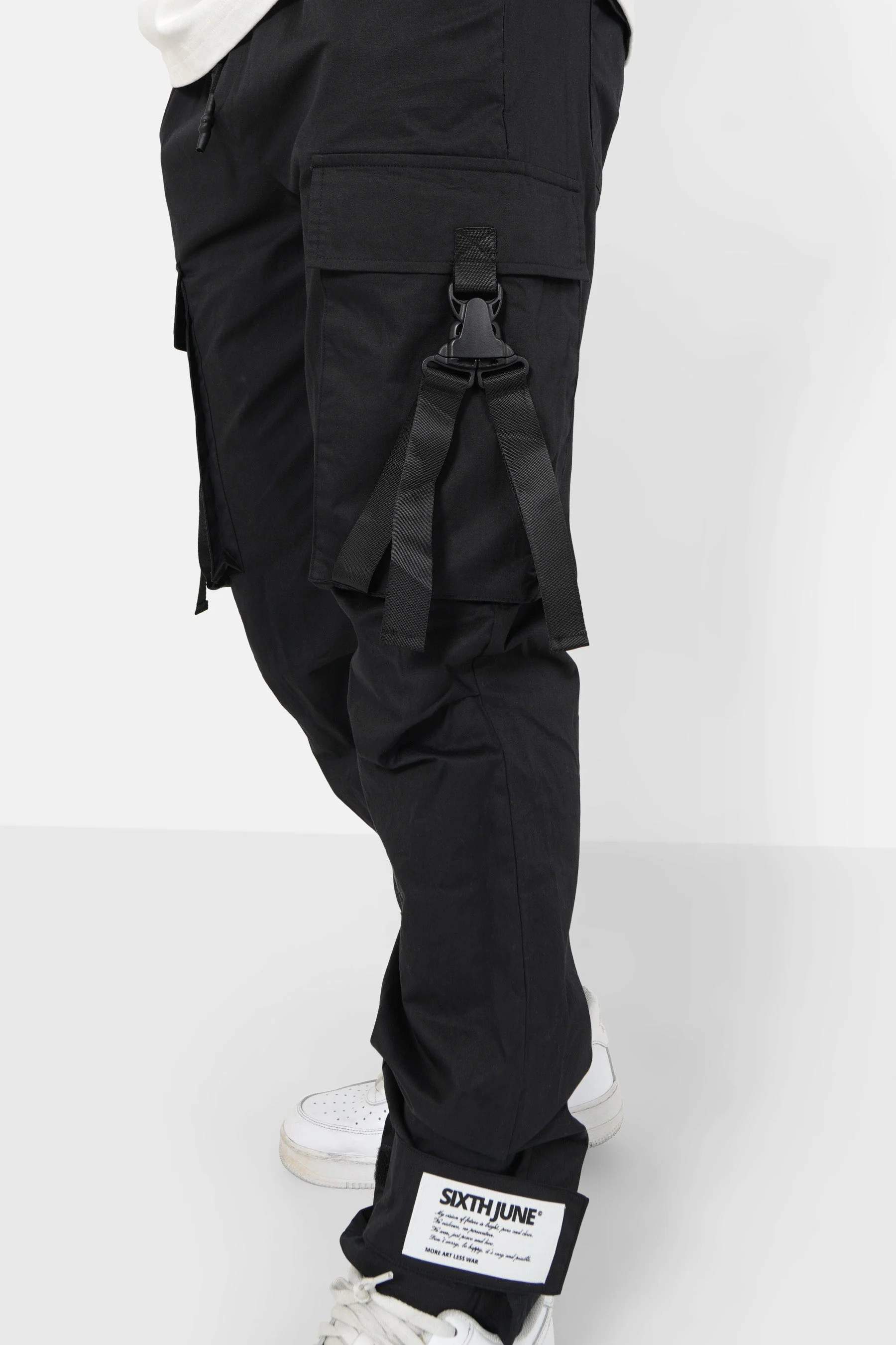 Pantalon cargo sangles Noir - Image 3