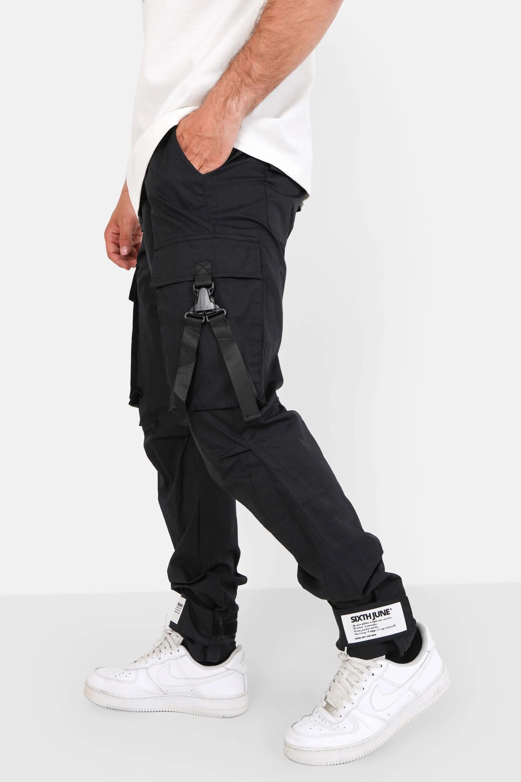 Pantalon cargo sangles Noir - Image 4