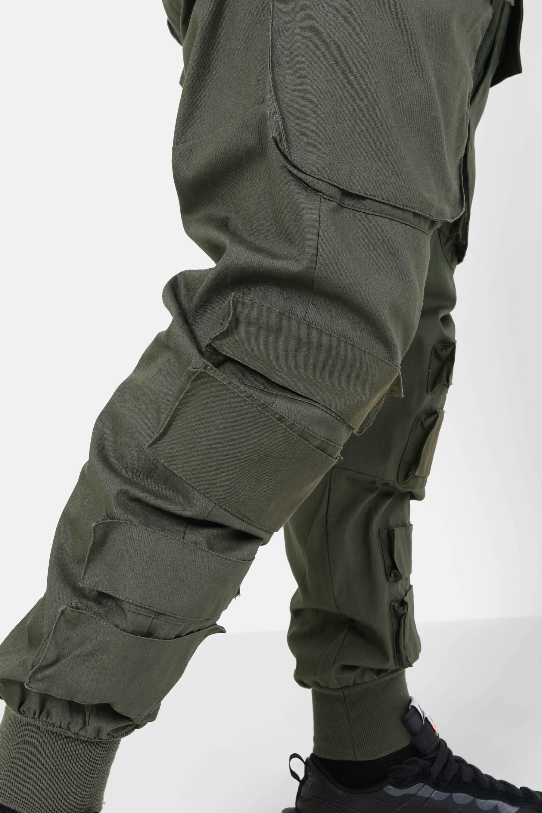 Pantalon cargo tactique large Vert kaki - Image 3