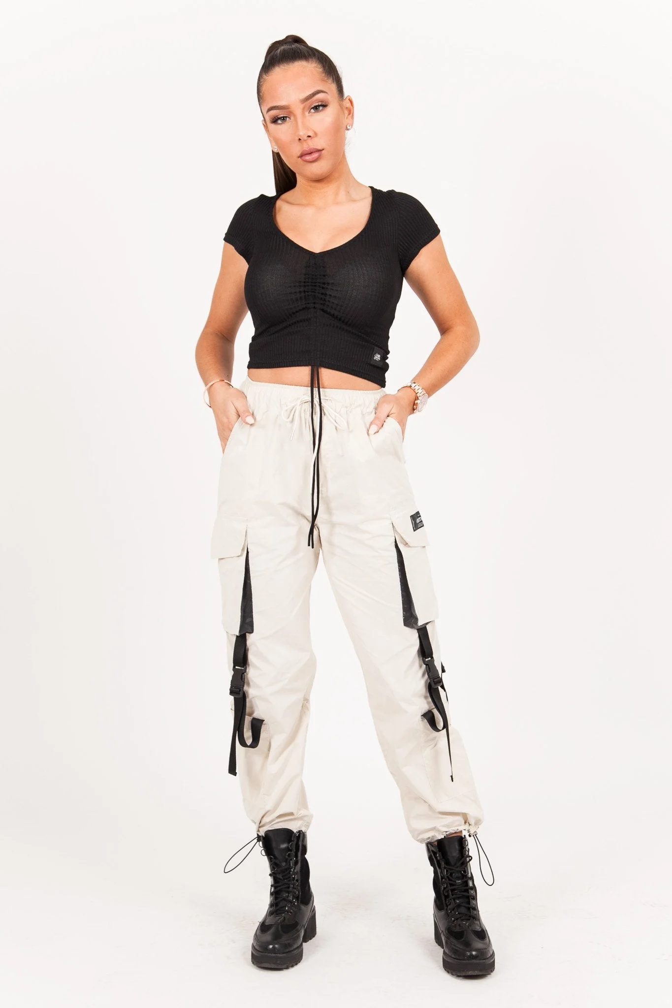 Pantalon cargo tactique Beige clair - Image 6