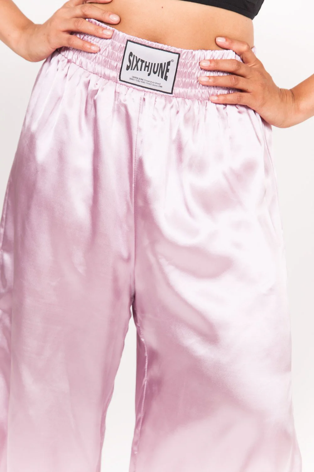Pantalon évasé boxe logo rose - Image 3