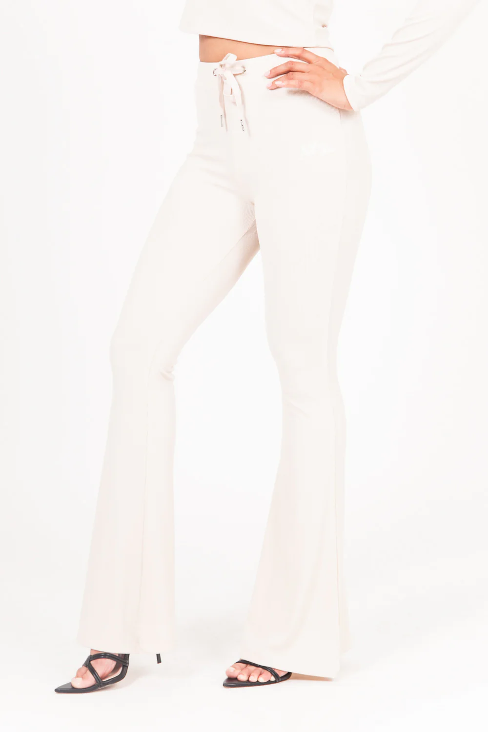Pantalon flare logo beige - Image 2