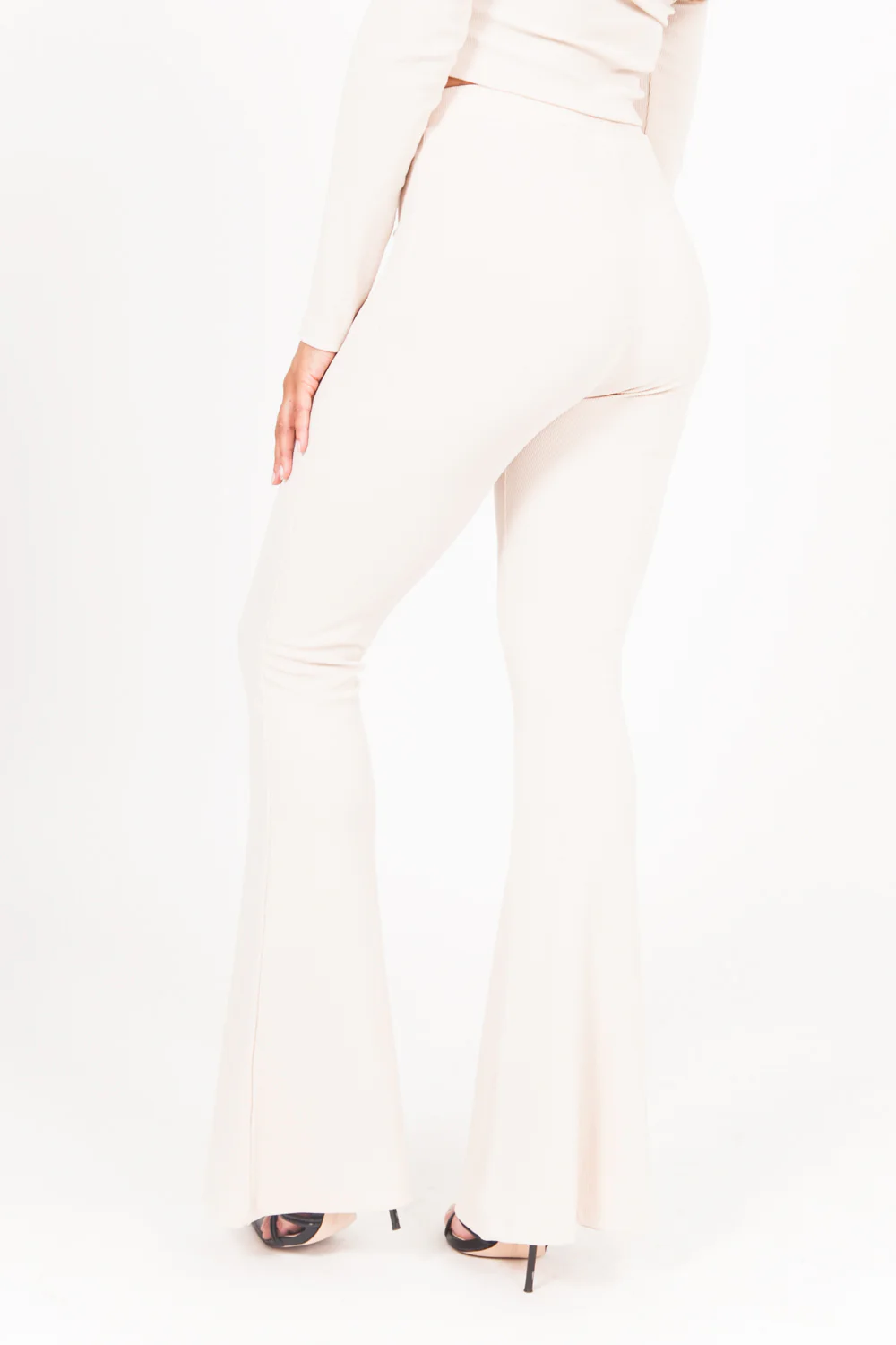 Pantalon flare logo beige - Image 3