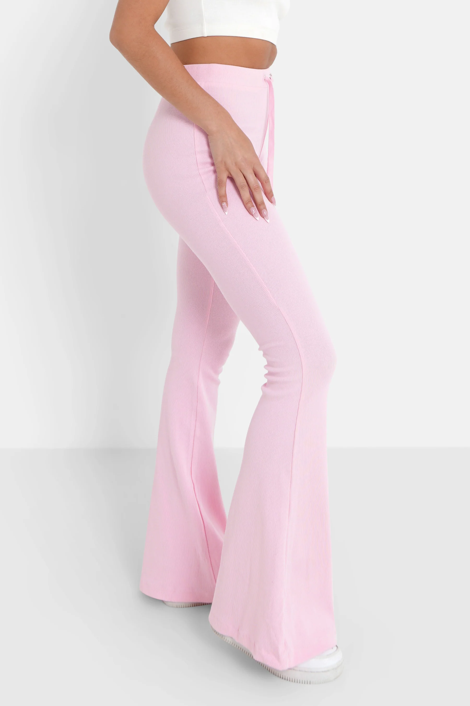 Pantalon flare Rose pale - Image 4