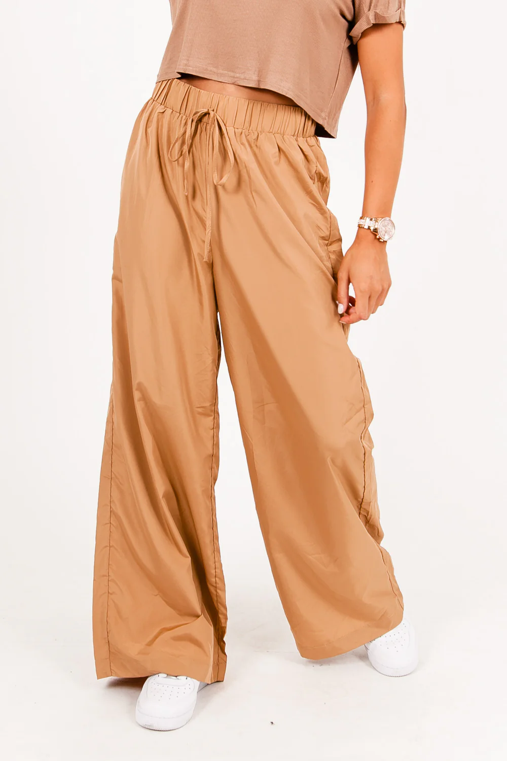 Pantalon large léger camel - Image 2