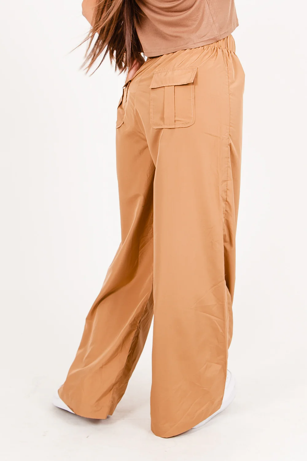 Pantalon large léger camel - Image 5