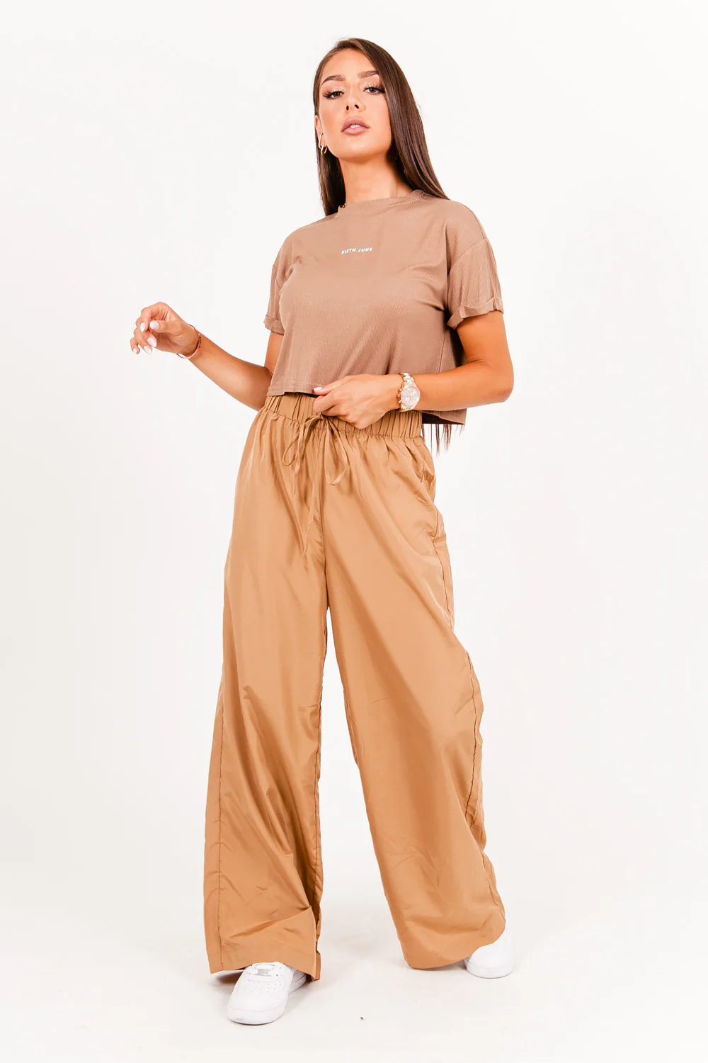 Pantalon large léger camel - Image 6