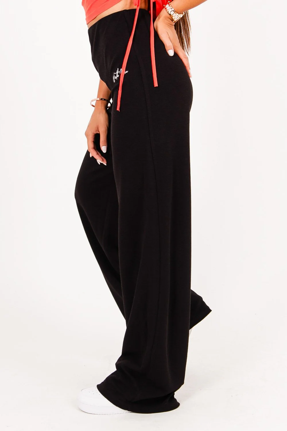 Pantalon large logo noir - Image 3