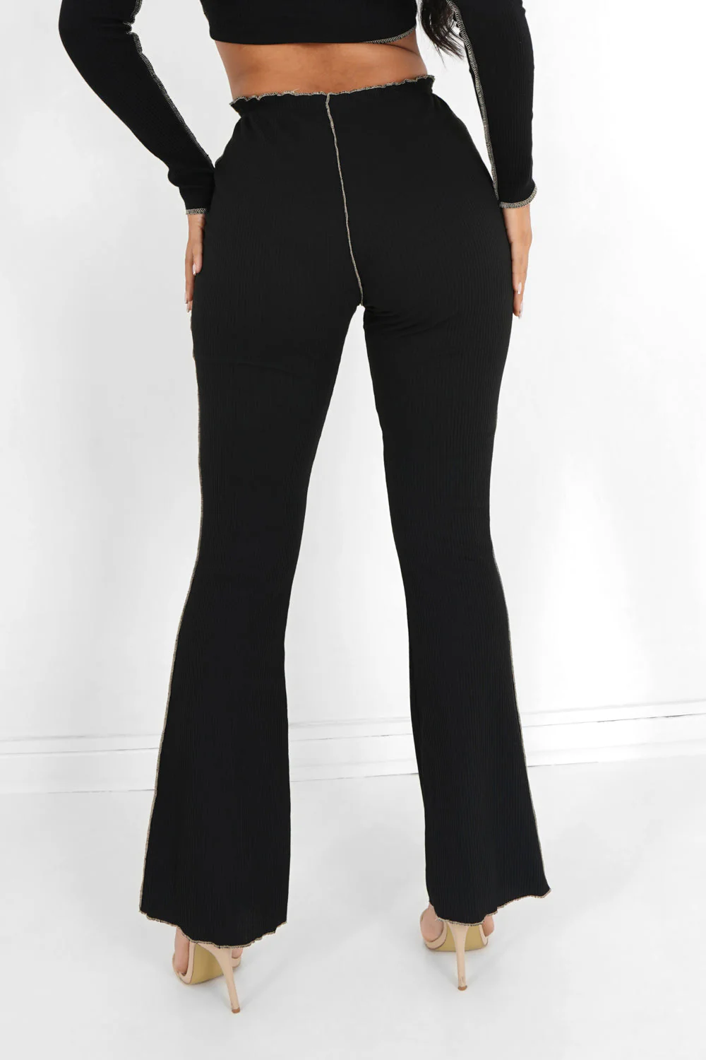 Pantalon couture surfilée Noir - Image 5