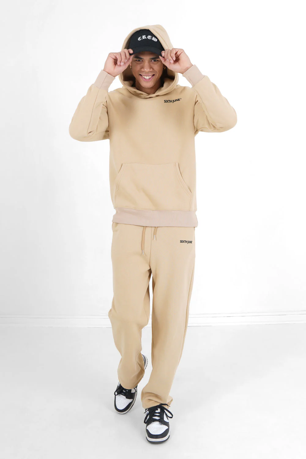Sweatshirt capuche grand logo Beige - Image 2