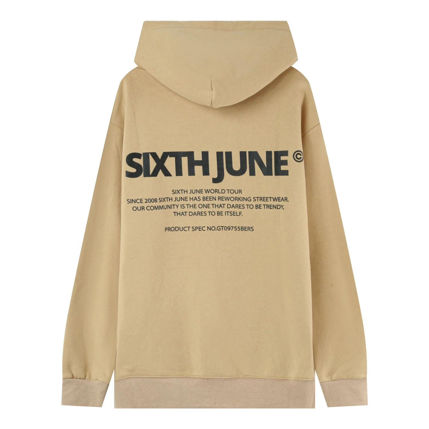 Sweatshirt capuche grand logo Beige - Image 6