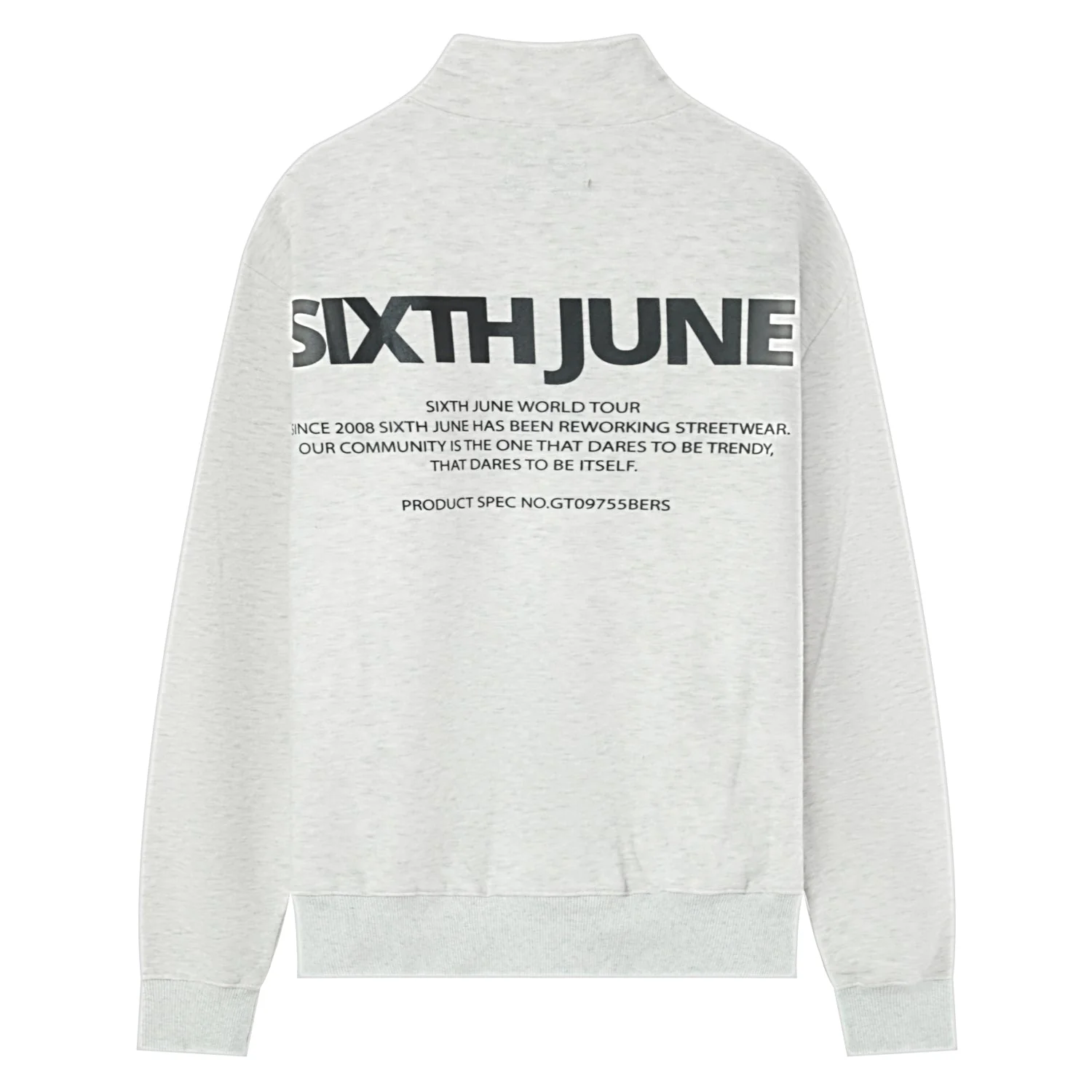Sweatshirt col zip logo Gris clair - Image 6