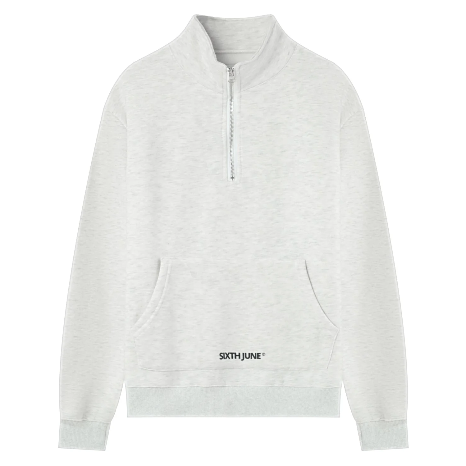 Sweatshirt col zip logo Gris clair - Image 7